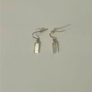White glass earrings